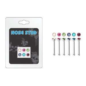  316L Surgical Steel Nose Studs 6 pcs/pack   20G   Multi 