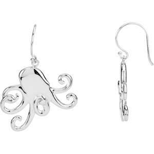  Sterling Silver Octopus Earrings Jewelry