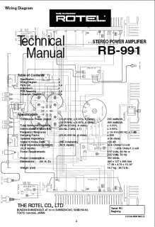 ROTEL RB991 RB 991 AMP   SERVICE MANUAL    Paper  