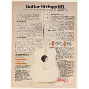  1975 Gibson Guitar Strings 101 Sonic Properties Print Ad 