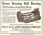 1912 F. & N. CRESTLAWN BALL BEARING PUSH LAWN MOWER AD 