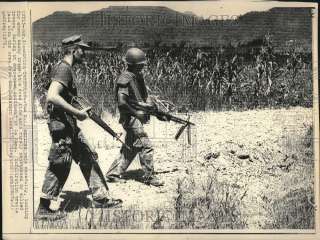 1970 Two US Marines Walk Carefully in Vietnam War  