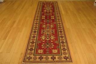 SUPERB 100% WOOL 3x13 RUNNER KAZAK ORIENTAL RUG, SH7497  