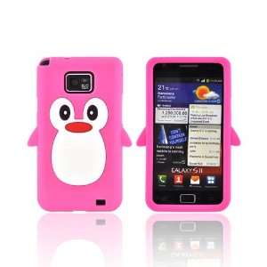  For AT&T Samsung Galaxy S2 Hot Pink Penguin Rubbery Feel 