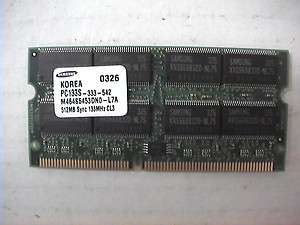 DELL LATITUDE C400 SAMSUNG 512MB PC133 133MHZ M464S6453DN0 L7A MEMORY 