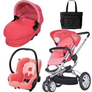   Buzz 3 Travel System and Dreami Bassinet in Pink Blush with Diaper Bag