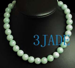 17 1/2 A Grade Natural Jade / Jadeite Beads Necklace  