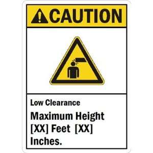   Caution (ANSI)Low Clearance Plastic Sign, 10 x 7