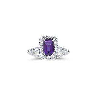   55 Cts Diamond & 5.12 Cts Amethyst Ring in Platinum 3.0 Jewelry