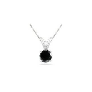   27) Cts Round Black Diamond Solitaire Pendant in Platinum Jewelry