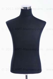 male torso with adjustable stand model h 102 black fabric