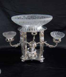 English Sheffield Silver Plate Epergne Centre Piece  