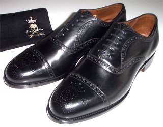   Style M0052 ) Black Calfskin Cap Toe Lace Up Dress Shoes / Oxfords