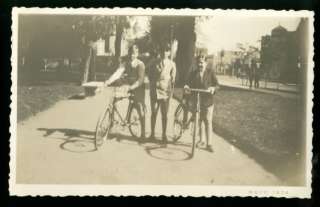 Vintage 1934 YOUNG BOYS IN SHORTS & SUIT w/BIKES  
