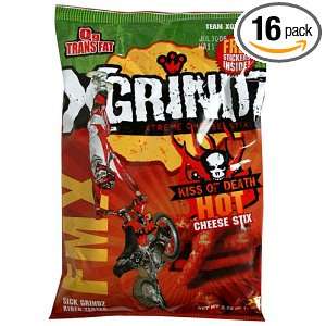 XGrindz Potato Chips, Kiss Of Death Hot Cheese Stix, 2.75 Ounce Bags 