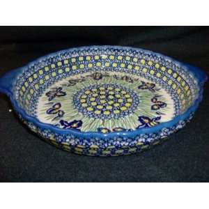  Polish Pottery Pie Baker with Handles 