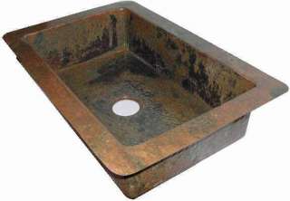 rare KITCHEN SINK GREEN copper RUST FINISH hand made and hammered 