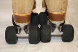   GRIP USA WOMENS 8 BEIGE SUEDE LEATHER CLASSIC ROLLER SKATES ^q  