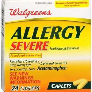   Allergy Severe Pain Reliever Caplets, 24 ea 