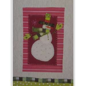  8 Glittered Quilted Snowman Christmas Note Cards Office 