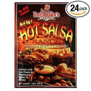 Uncle Dans Seasoning and Dip Mix, Hot Salsa Ranch, 1 Ounce Pouches 