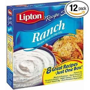 Lipton Recipe Secrets, Ranch Recipe, 2.1 Ounce Boxes (Pack of 12 