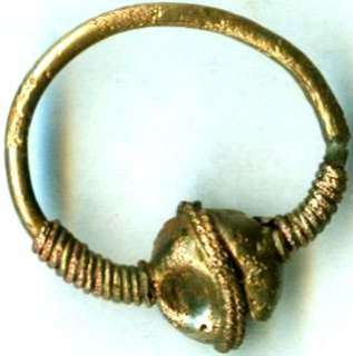 7thC Ancient Roman Byzantine Gold Plate Earring Pendant  