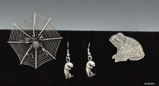 Sterling Silver Brooch/Pins Otter Earrings Spider MMA  