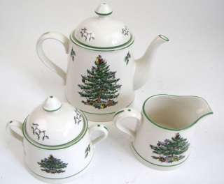 Spode Christmas Tree Teapot Creamer Sugar Bowl New NWT  