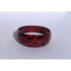  Animal Print Chunky Bangle Red Beauty