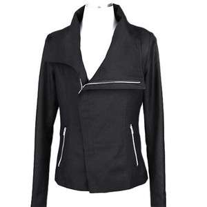   2011News Stylish Mens Causal Zip Straps Polyester Silm Fit Coat Black