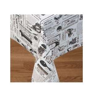  Vinyl Tablecloth, 15 Yard Roll, Designer Series, Newsprint 