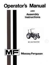 Massey Ferguson MF230 MF 230 Tractor Owner Operators Assembly 