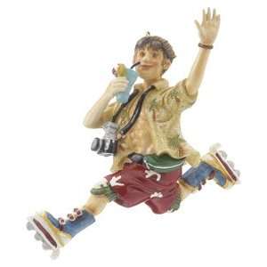  Personalized Male Vacationer Christmas Ornament