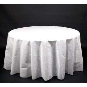  Linen Like 96 Round Table Cover, White