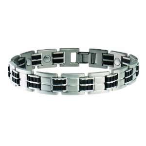  Sabona Executive Stainless/Rubber Magnetic Bracelet 