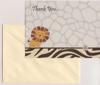  CoCaLo Nali Jungle Baby Shower Thank You Cards   Neutral   Lion  