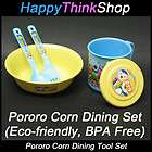 Pororo Corn Dining Set (Fork, Spoon, Dish, Cup with Cap) Eco friendly 