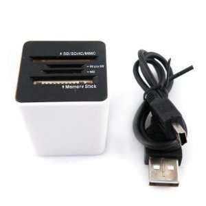  USB 2.0 SD/SDHC/MMC/M2/Micro SD/Memory Stick Square Card Reader 