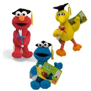  Gund Plush Sesame Street Mini Graduates Elmo, Cookie 