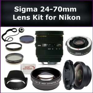  Autofocus Lens Kit for Nikon AF Includes Sigma 24 70mm Lens, Sigma 