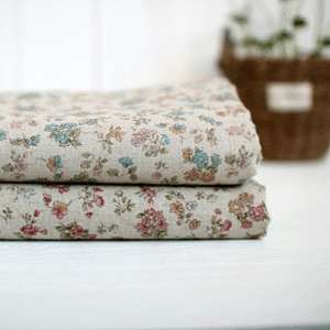 New Linen Cotton Upholstery Home Deco Fabrics FLOWERING PLANT 1yd 