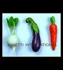  VEGETABLES Set of 6 Peppers Eggplant Corn Carrot Glass VEGETABLES 