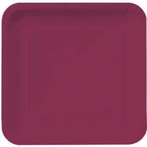  Burgundy Square Paper Plates, 9 inch Deep Dish 18 Per Pack 