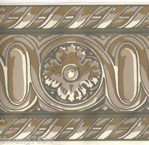   Grey Rope Medallion Rosette Moulding Molding Wall paper Border  