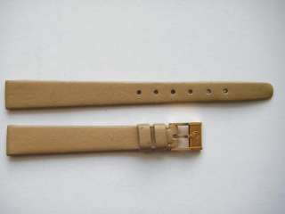 Certina beige leather watch band 11 mm plated buckle  