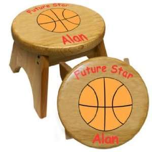  Basketball Theme Wood Step Stool 