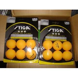  Stiga Three Star Orange Table Tennis Balls 36 PACK Sports 