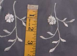 White Organza Fabric wh. & silver embroidery scalloped  