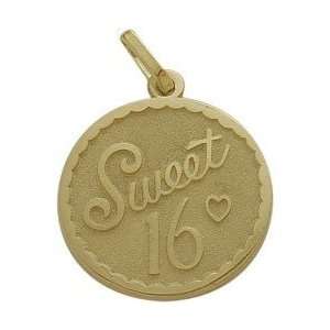  10K Yellow Gold Sweet #16 Age Expression Pendant Jewelry